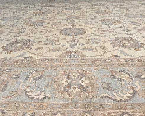 12x18 Zeigler Beige Afghan Hand Knotted Wool Area Rug